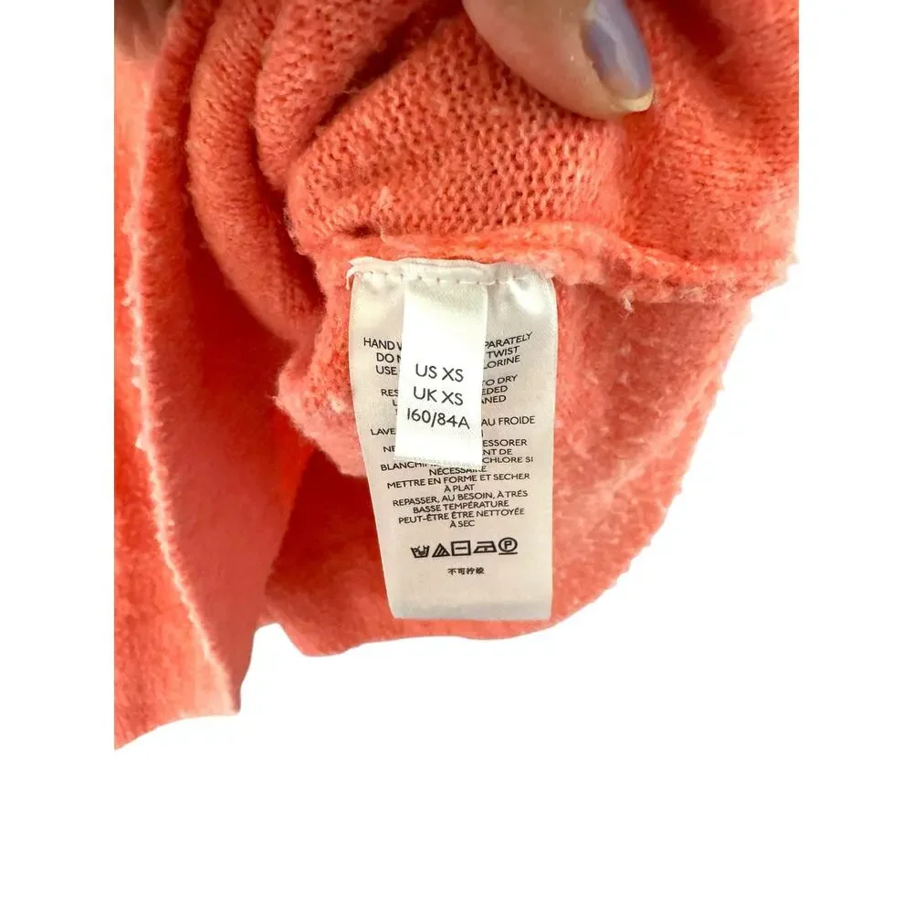 Anthropologie Oversized V-Neck Knit Sweater peach‎ XS